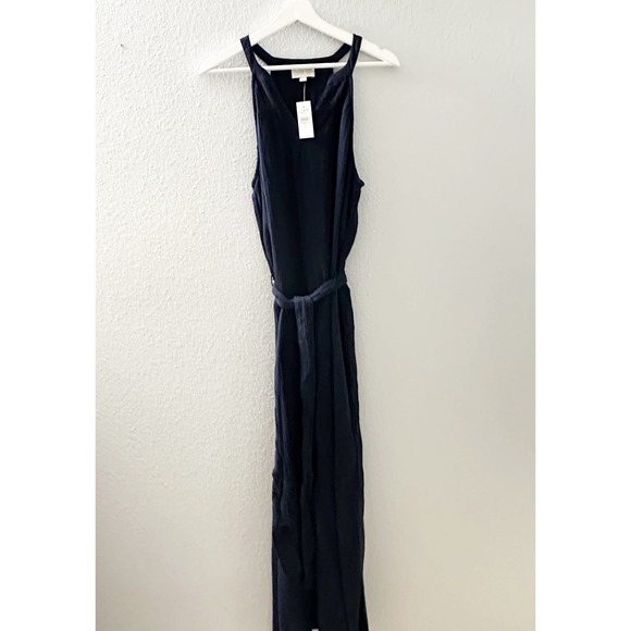 LOFT Outlet Women's Navy Blue Sleeveless Split V-Neckline Midi Dress Medium NWT - Picture 3 of 8